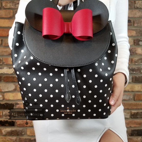 Authentic Disney x kate spade minnie mouse backpack Novelty Bag Purse Black - Picture 5 of 7